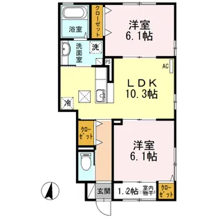 サングリーン【1階】の間取り