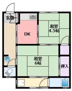 中田文化 西棟【1階】の間取り