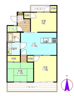 サニーパーク貝沢【2階】の間取り