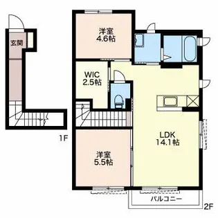 クレアーレ 壱番館 弐番館【2階】の間取り