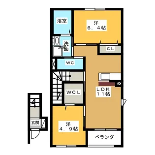 アンベリール【2階】の間取り
