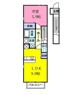 HILTON910 C【2階】の間取り