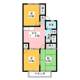 イーストアヴェニューD棟【1階】の間取り