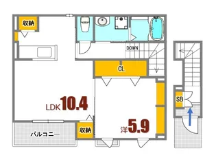 ミニヨンテラス【2階】の間取り