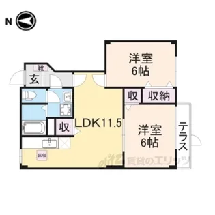 サニーハイツ【1階】の間取り