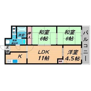 ハイライフ柴田【1階】の間取り