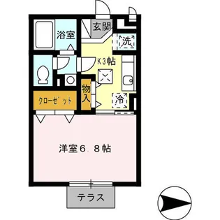 セジュール上熊本【1階】の間取り