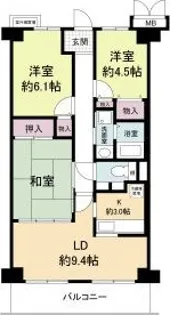 プレミール津田【3階】の間取り