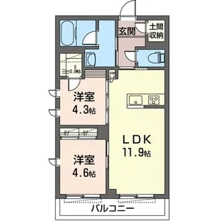 ローズガーデン方南【2階】の間取り