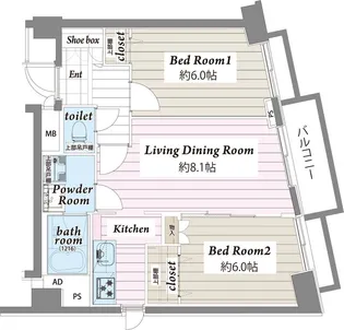 アメニティ55【7階】の間取り