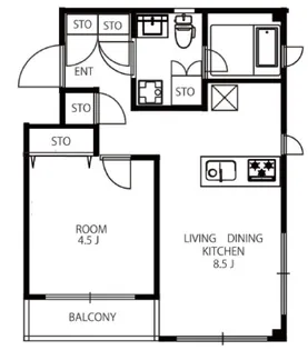 プリムローズ砂川【1階】の間取り