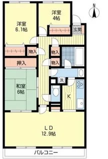 ヴィラ佐倉【6階】の間取り