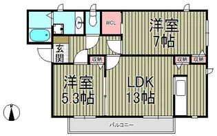 クレール白山II【1階】の間取り
