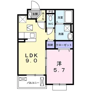 グランソレイユ楠葉III【1階】の間取り