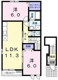 ハーベスト メゾン B【2階】の間取り