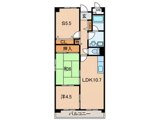 ヴェルデュ-ル壱番館【2階】の間取り