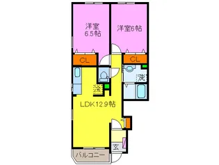 ブルグランジェ伏見稲荷【1階】の間取り