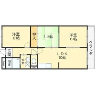 ガーデンフラットカメリア【2階】の間取り