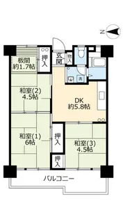 UR南港ひかりの【13階】の間取り