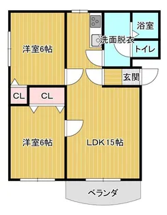 ヒーロー明見【2階】の間取り