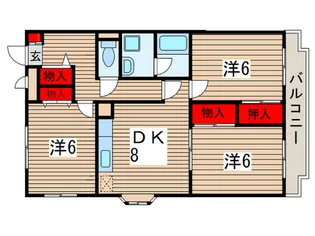 ハイツ城山【1階】の間取り
