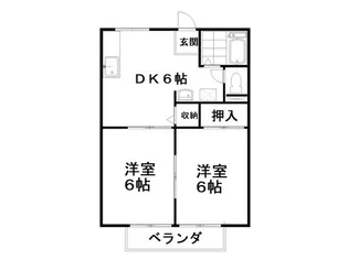 松栄ハイツA棟【2階】の間取り