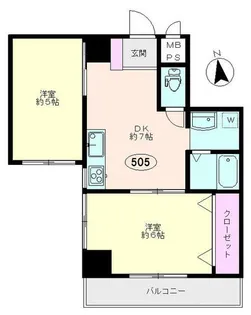 朝日雷門マンション【5階】の間取り