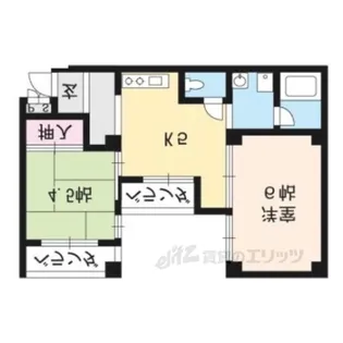 ヴィラ勧修寺【3階】の間取り