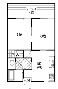 あやめ池シティI棟【2階】の間取り