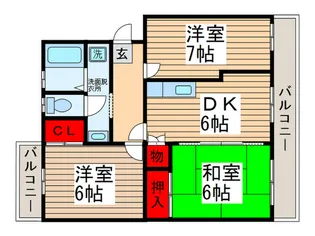 casa六高台【2階】の間取り