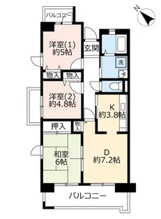 URサンヴァリエ針中野【2階】の間取り