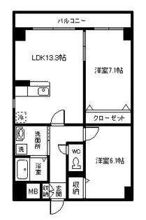 フローリッシュ幡生【4階】の間取り