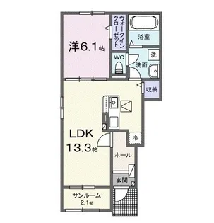 メゾン フローラ【1階】の間取り