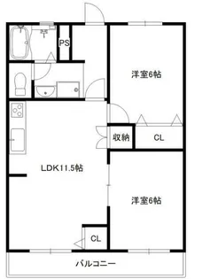 スカイハイツ【2階】の間取り