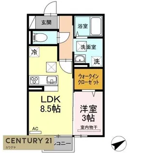 カレッジタウンB棟【1階】の間取り