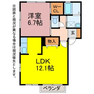 牧野アムール【1階】の間取り