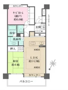 ルネ・上野桜木【2階】の間取り
