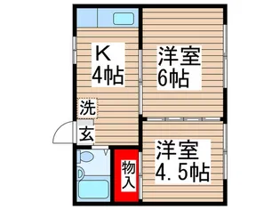 コ-ポ長栄B【2階】の間取り