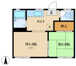 サニーコーポB【2階】の間取り