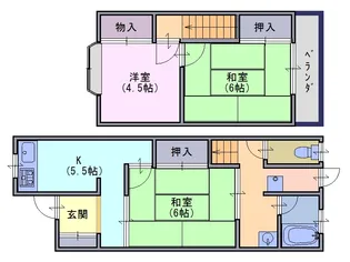 奈良県大和高田市大字今里【一戸建】の間取り