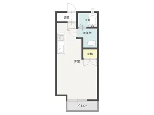 スカイブルー鳥海I号館【1階】の間取り