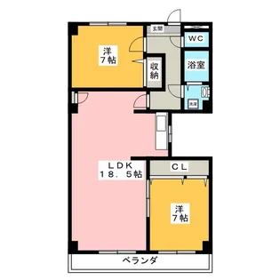 パルナスよもぎ台【3階】の間取り