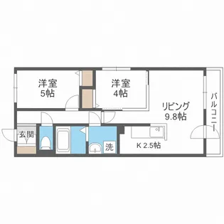 コートロティS21・A【2階】の間取り