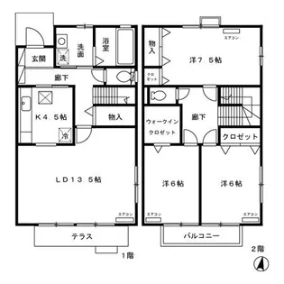 東京都江戸川区松本2【一戸建】の間取り