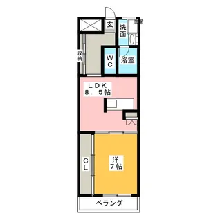 シティハイツシャンベール【1階】の間取り