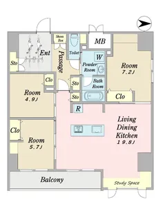 SUN中葛西【13階】の間取り