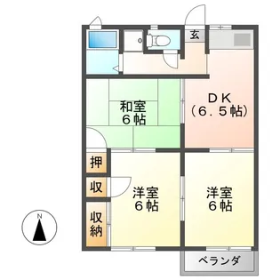 クローバーハイツ【2階】の間取り