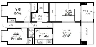 サーパス楽々園【2階】の間取り