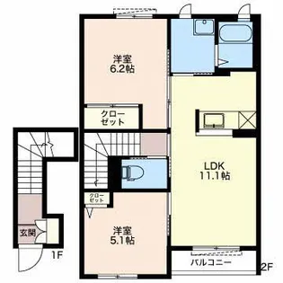 フォレ・クレール A【2階】の間取り