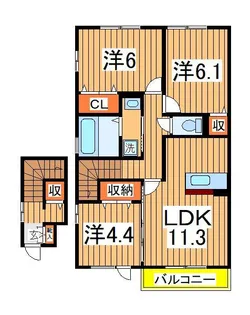 クリアシーズンズD【2階】の間取り